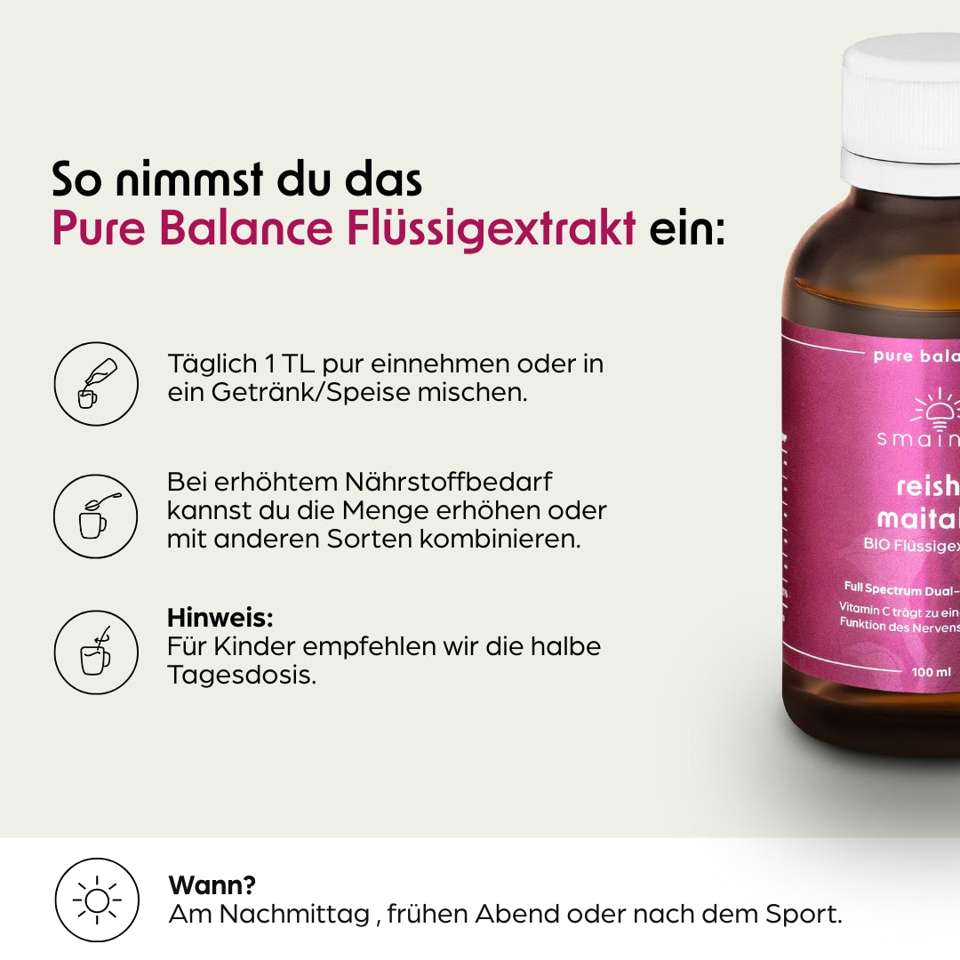 Pure Balance Flüssigextrakt mit Reishi und Maitake