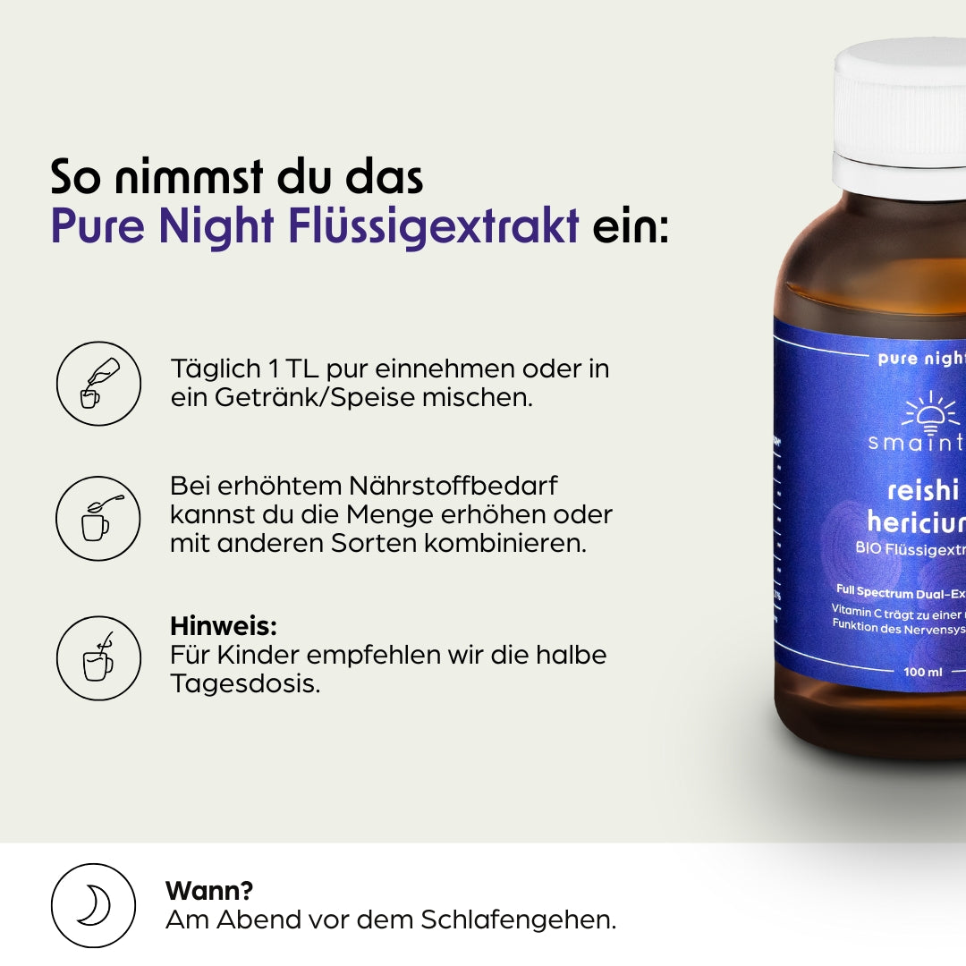 Pure Night Flüssigextrakt mit Reishi und Hericium