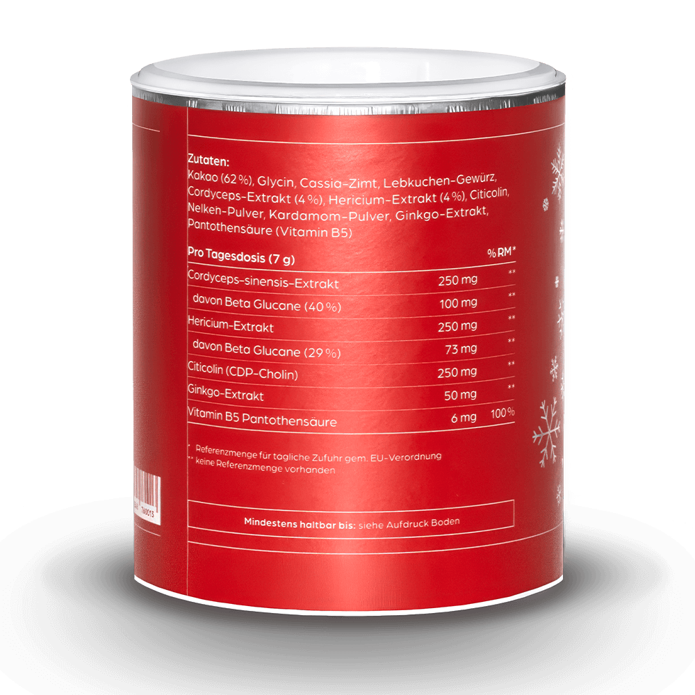 Winterzauber Edition - Mushroom Cacao mit Cordyceps und Hericium 210g