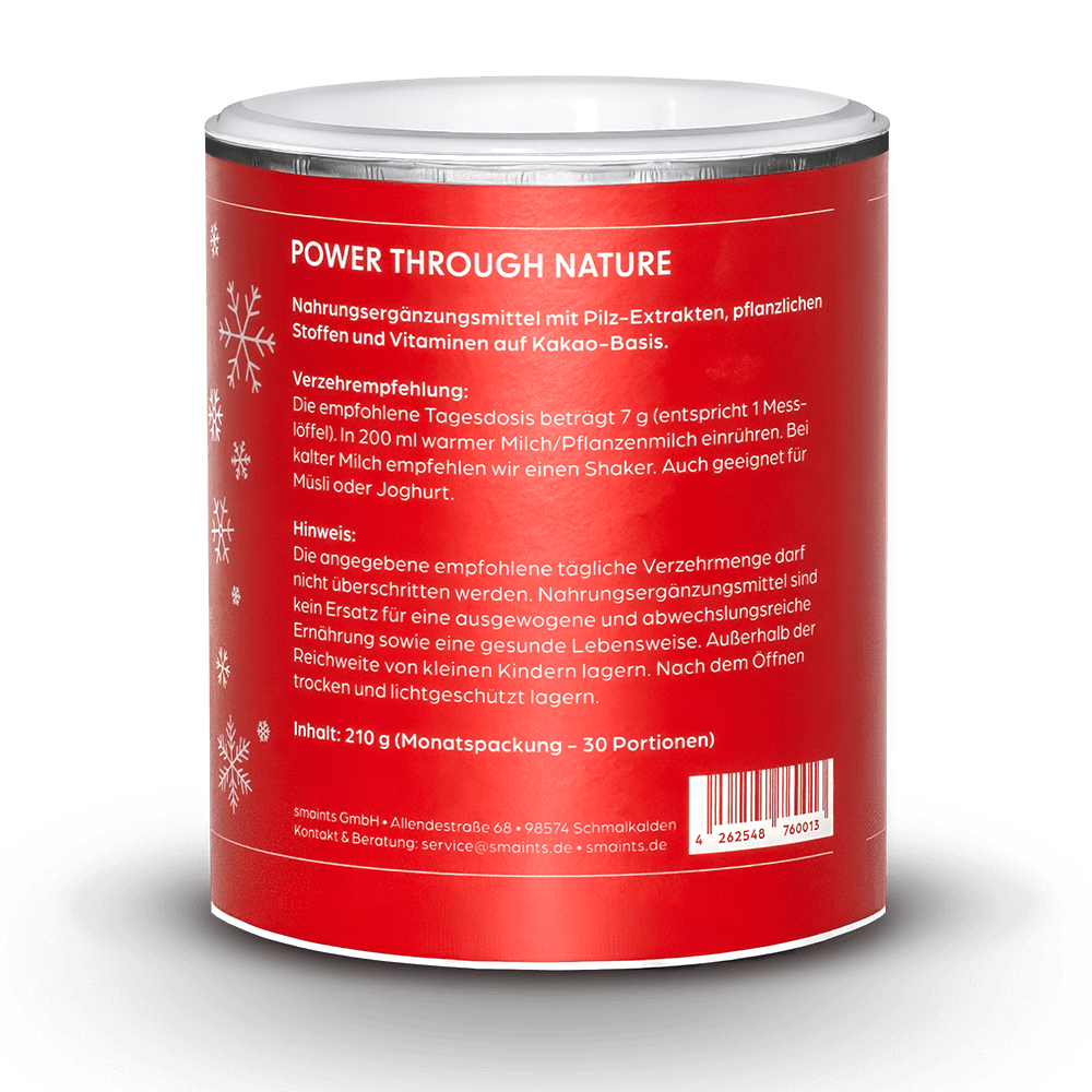 Winterzauber Edition - Mushroom Cacao mit Cordyceps und Hericium 210g