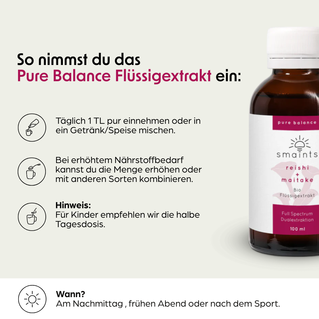 Pure Balance Flüssigextrakt mit Reishi und Maitake