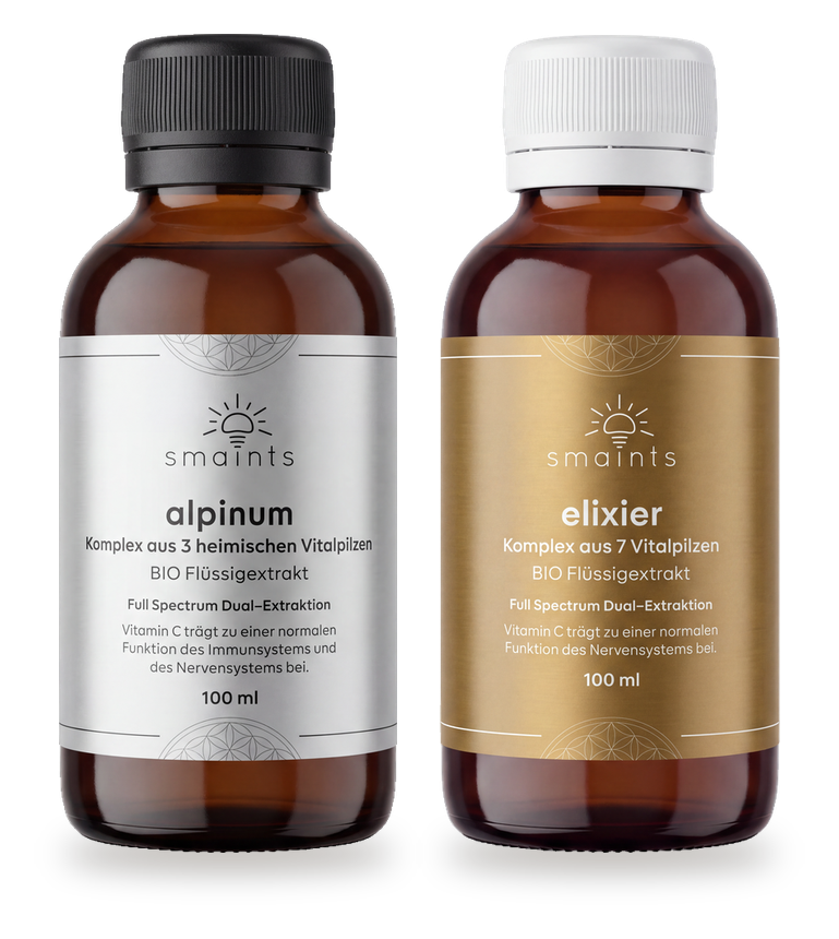 Gold & Silber Zwilling: alpinum und Elixier, je 100 ml Bio-Flüssigextrakt